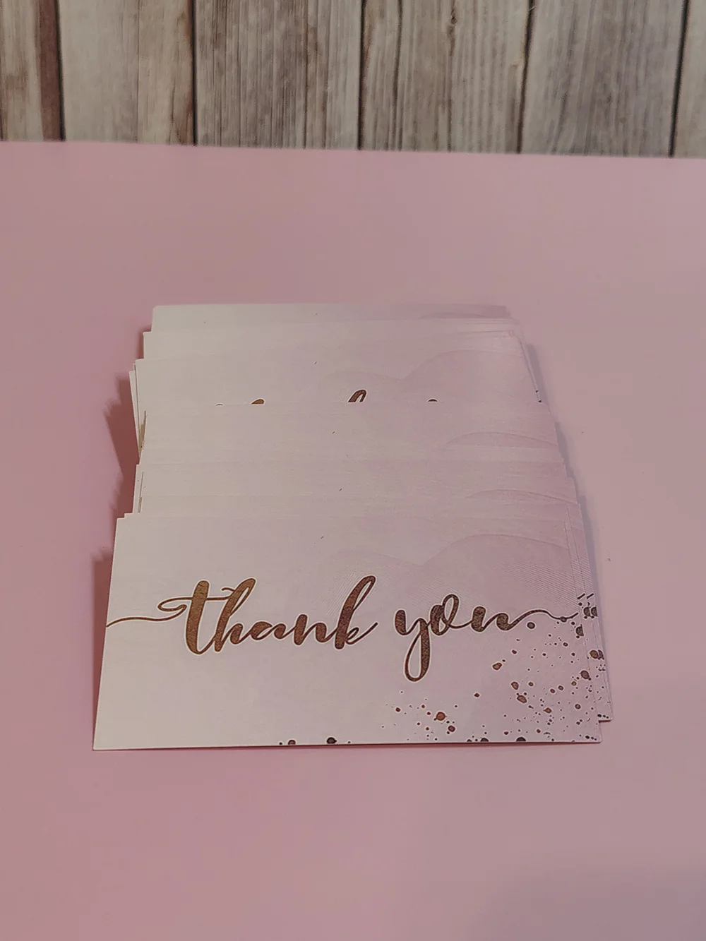 49 Pink Thank You Cards with Happy Mail Stickers